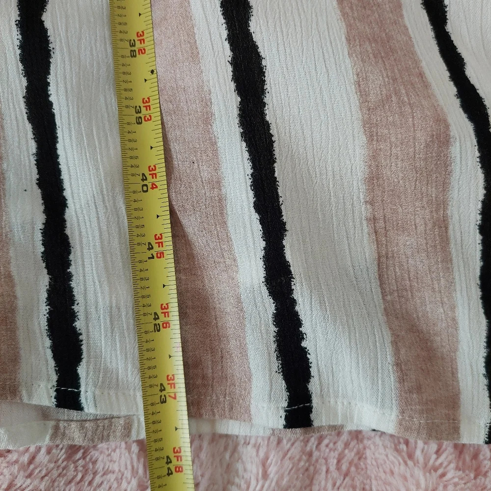 Boheme Stripped Belted Dress Size Large Pockets - Picture 12 of 12